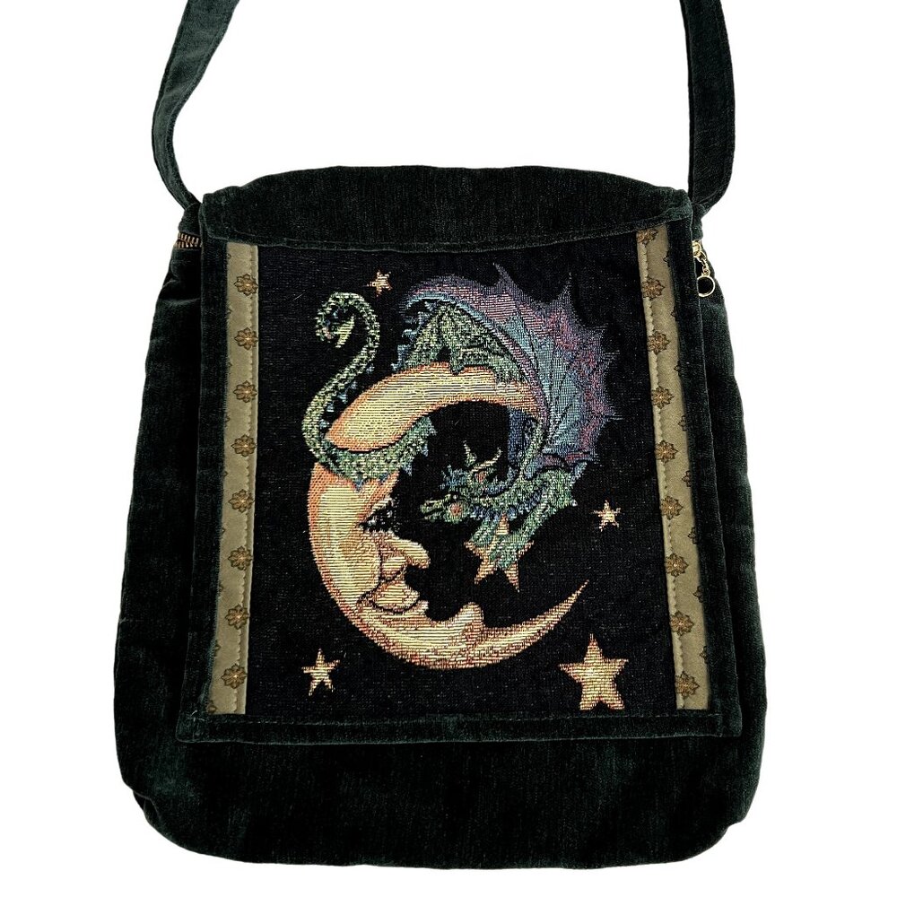 Gypsy Wings Dragon Moon Tapestry Bag Purse Ren Faire Festival BOHO Crossbody